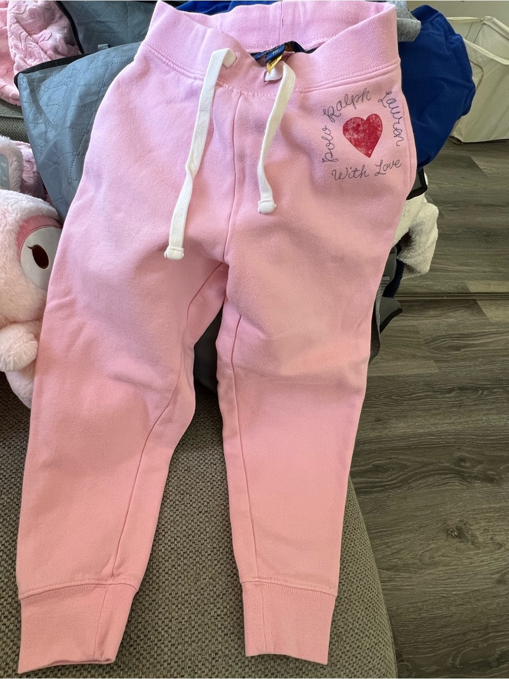 Polo by Ralph Lauren Pink Girls' Heart Drawstring Sweatpants